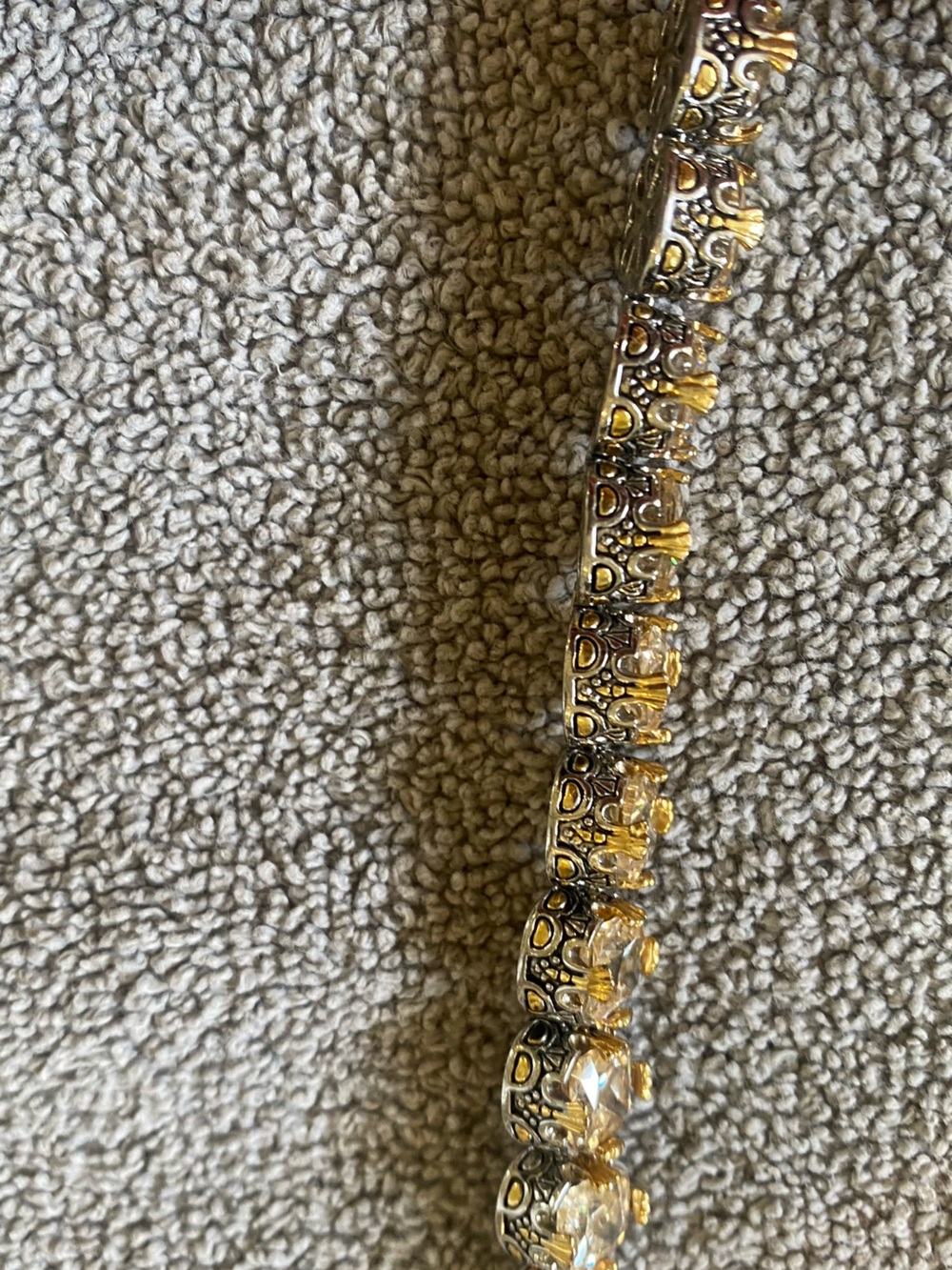 Gold Crystal Tennis Bracelet - Women Jewelry - Picture 2 of 6